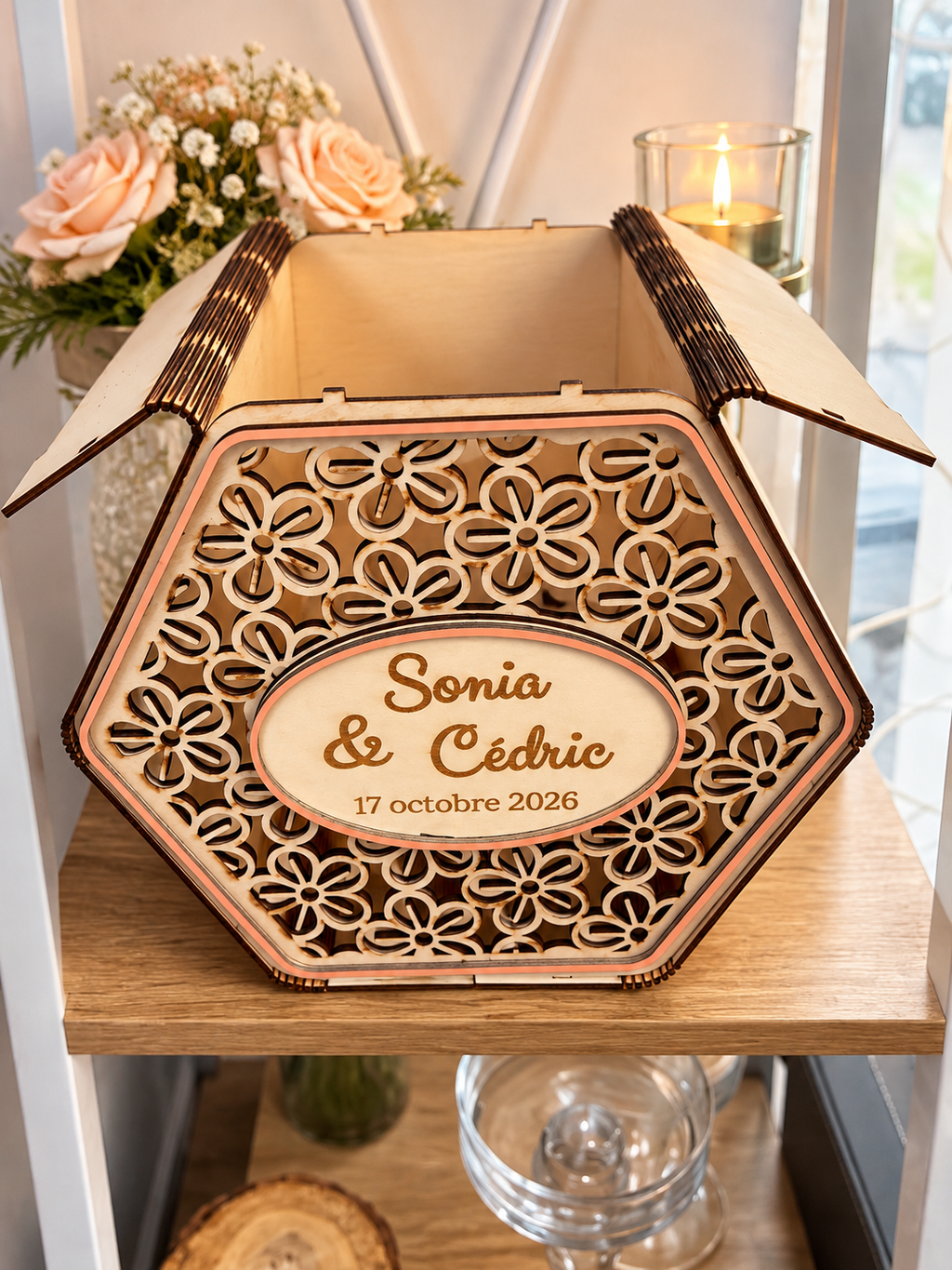 Urne en bois personnalisée
